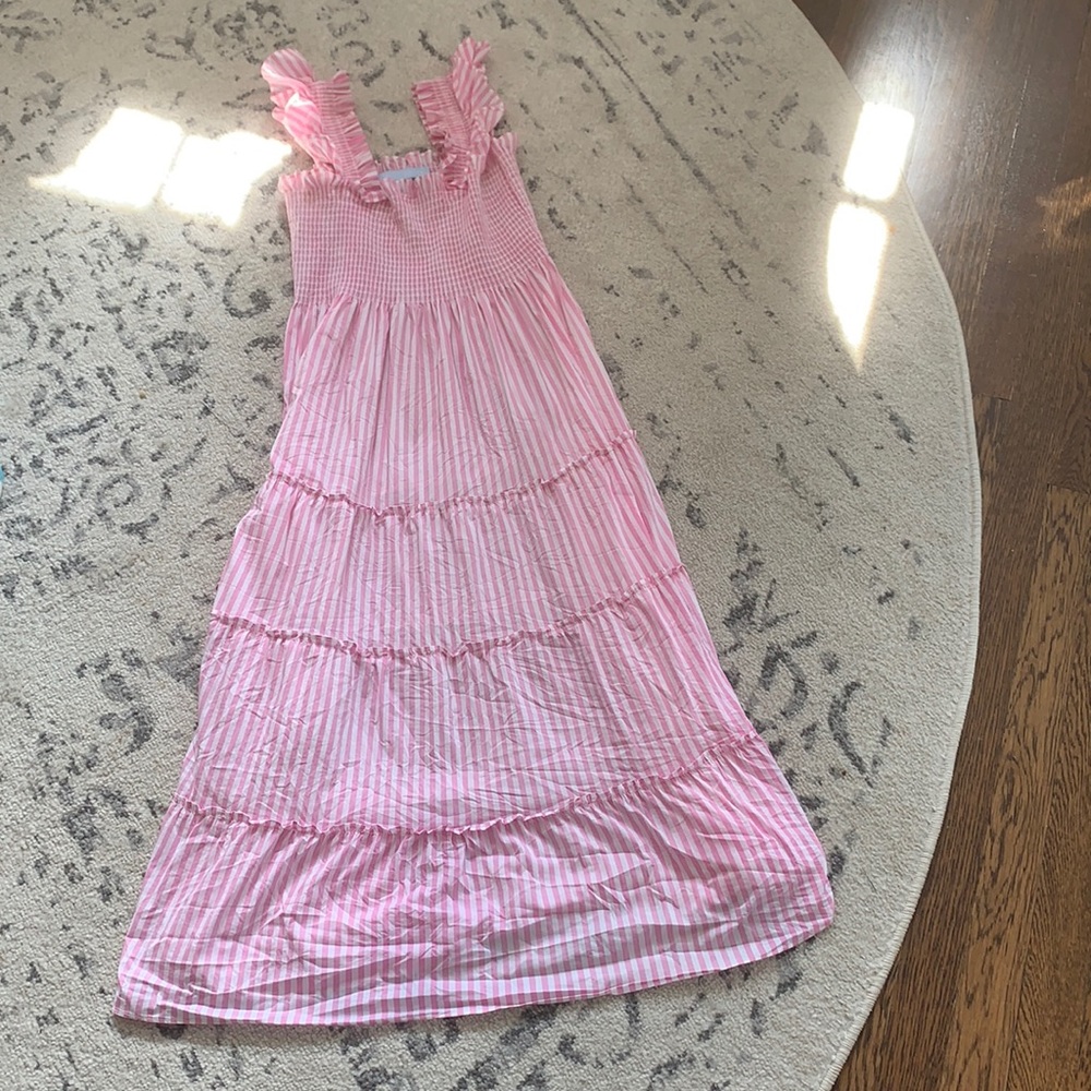 Hill House Nap Dress Ellie Bubblegum Stripe Small - Picture 2 of 5